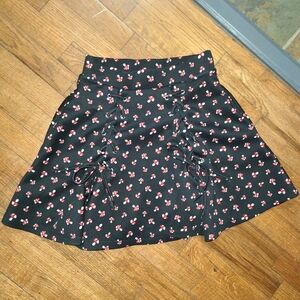 Hot Topic Black Mushroom‎ Skater Mini Skirt